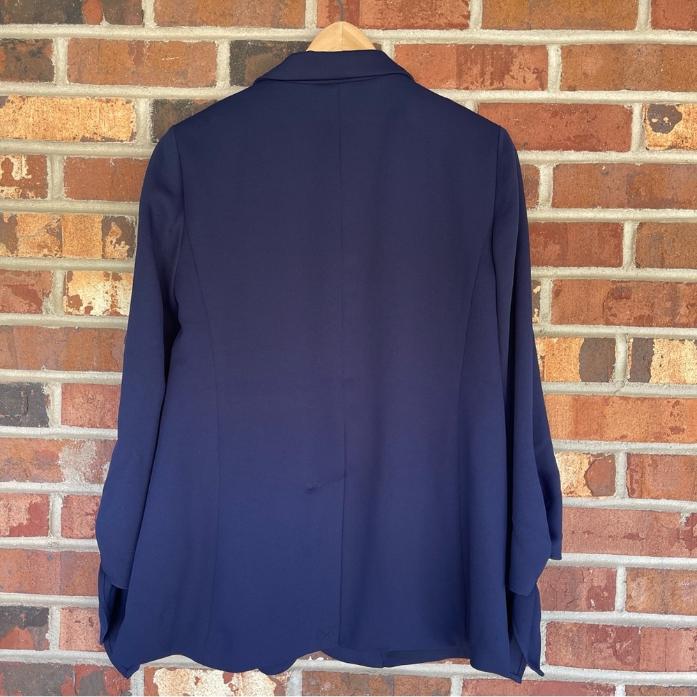 Anthropologie NWT Cartonnier with Tie Sleeves Navy Blazer Size 8 - Picture 3 of 11